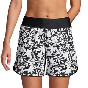 Lands' End 5"‎ Quick Dry Elastic Waist Board Shorts in Havana Print Size 2 NWT